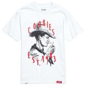 Cookies White Smoking Cowboy Graphic Tee Size Large